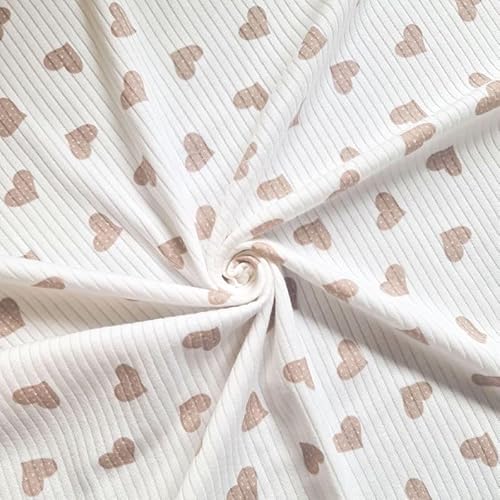 PAWOTEX Ripp jersey Rib Jersey Bedruckt Ribstrick Elastische Ökotex 100% baumwollstoff Gerippter Jerseystoff Rippjersey Stoff Meterware für Bekleidung Kinder, Mädchen, Jungen oder Frauen 150x50cm 180g von PAWOTEX FABRYKA DZIANIN