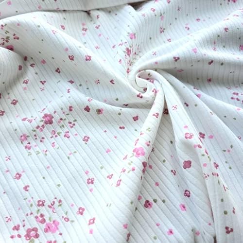 PAWOTEX Ripp jersey Rib Jersey Bedruckt Ribstrick Elastische Ökotex 100% baumwollstoff Gerippter Jerseystoff Rippjersey Stoff Meterware für Bekleidung Kinder, Mädchen, Jungen oder Frauen 150x50cm 180g von PAWOTEX FABRYKA DZIANIN
