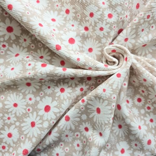 PAWOTEX Ripp jersey Rippjersey Stoff Meterware Rib Jersey Bedruckt Blumen Ribstrick Elastische Gerippter Jerseystoff Ökotex baumwollstoff für Bekleidung Kinder, Mädchen Tops Mützen Schals 100x50cm PAWOTEX Ripp jersey Rippjersey Stoff Meterware Rib Jersey Bedruckt Blumen Ribstrick Elastische Gerippter Jerseystoff Ökotex baumwollstoff für Bekleidung Kinder, Mädchen Tops Mützen Schals 100x50cm von PAWOTEX FABRYKA DZIANIN