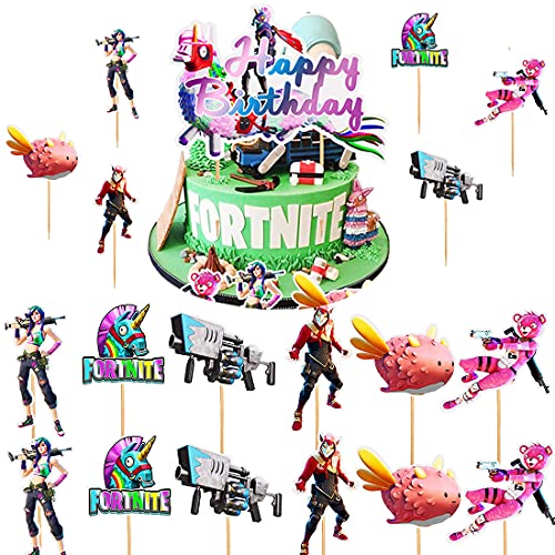 Geburtstag Tortendeko Cake Topper, Video Gaming Spiel Thema Cupcake Toppers, Kuchendekoration für Videospiele, Happy Birthday Kuchen Dekoration Spiel Partei Liefert,13pcst， von PAWT