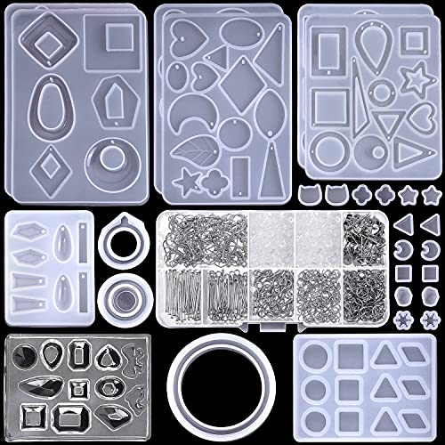 Kunstharz-Formen für Schmuck, Paxcoo 678-teiliges Set zur Herstellung von Ohrringen, Epoxidharz-Formen und 650 Ohrring-Haken, Binderinge für Harz-Schmuck, Anhänger, Kunstharz-Handwerk, DIY-Ohrringe Kunstharz-Formen für Schmuck, Paxcoo 678-teiliges Set zur Herstellung von Ohrringen, Epoxidharz-Formen und 650 Ohrring-Haken, Binderinge für Harz-Schmuck, Anhänger, Kunstharz-Handwerk, DIY-Ohrringe von PAXCOO