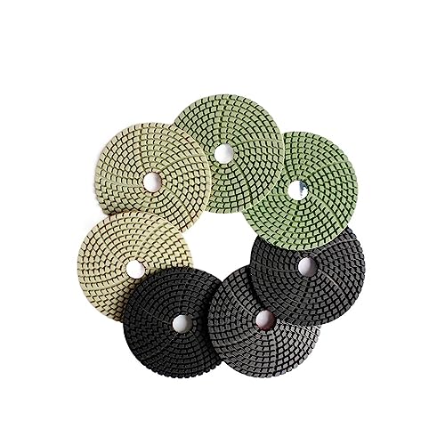 Abrasive Tools Diamant-Polierpads, 100 mm, schwarzer Granit, Quarz, Kunststein, Schleifscheibe, Nassspirale, Turbo-Schleifscheibe, 7 Stück von PAXTOR