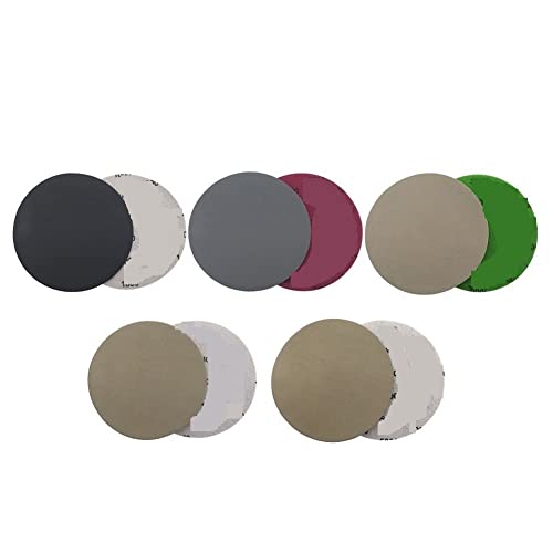 PAXTOR Schleifwerkzeuge, 10 Stück, 3 Zoll, sortiert, Schleifpapier, Haken und Schleife, Schleifscheibe, 1000/2000/3000/4000/5000 Körnung, zum Schleifen von Schleifpapier von PAXTOR