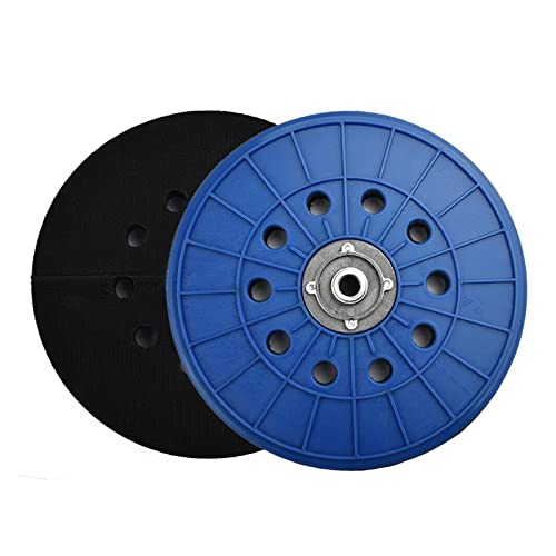 PAXTOR Schleifwerkzeuge 9 Zoll 210 mm 10 Löcher für Trockenbauschleifer Halterung Haken und Schnalle mit 14 mm Gewinde Wand Polieren Schleifscheiben Schleifwerkzeug Blau (Größe: klar) von PAXTOR