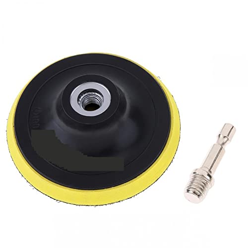 Schleifmittel 4 Zoll 100mm Stützscheibe Klett Buffing Pad Rotierenden Schleifscheiben Auto Polieren Maschine für Auto Polieren Mit M10 bohrer Adapter (Color : Yellow) von PAXTOR