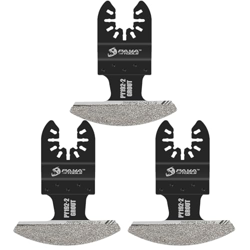 PAYA Multitool Diamant Sägeblätter (3er Pack) Oszilliersägeblätter 70mm mit 40-50 Körnung–für Fugenmörtel,Mörtel,Putz,Porenbeton & Fliesenfugenmasse–Kompatibel mit allen Oszillationswerkzeugen PY192-2 von PAYA TOOLS