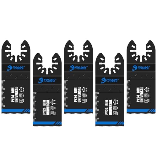 PAYA Multitool Sägeblätter Oszillierende Klingen E-cut Zubehör Premium Bi-Metall Sägeblatter für genageltes Holz, Weichmetalle und PVC, 5tlg PY24 PAYA Multitool Sägeblätter Oszillierende Klingen E-cut Zubehör Premium Bi-Metall Sägeblatter für genageltes Holz, Weichmetalle und PVC, 5tlg PY24 von PAYA TOOLS
