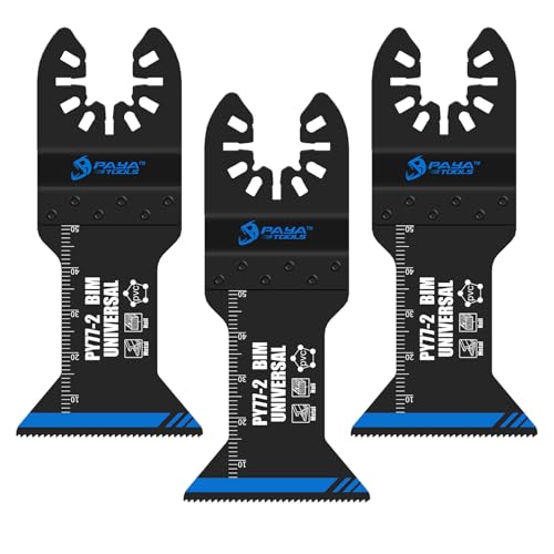 PAYA Multitool Sägeblätter Oszillierende Klingen E-cut Zubehör Premium Bi-Metall mit gewellten Zähnen Sägeblatter für nageleingebettetes Holz, Weichmetalle und PVC, 3tlg PY77-2 PAYA Multitool Sägeblätter Oszillierende Klingen E-cut Zubehör Premium Bi-Metall mit gewellten Zähnen Sägeblatter für nageleingebettetes Holz, Weichmetalle und PVC, 3tlg PY77-2 von PAYA TOOLS