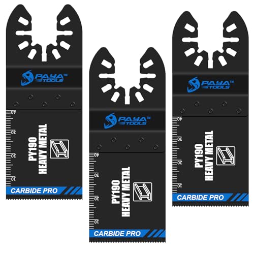 PAYA Multitool Sägeblätter professionelle Oszillierende Klingen Hartmetall Sägeblatter für schwere Metalle Nägel Aluminium Rohre Holz Kupfer und andere harte Materialien, 3tlg PY190 PAYA Multitool Sägeblätter professionelle Oszillierende Klingen Hartmetall Sägeblatter für schwere Metalle Nägel Aluminium Rohre Holz Kupfer und andere harte Materialien, 3tlg PY190 von PAYA TOOLS