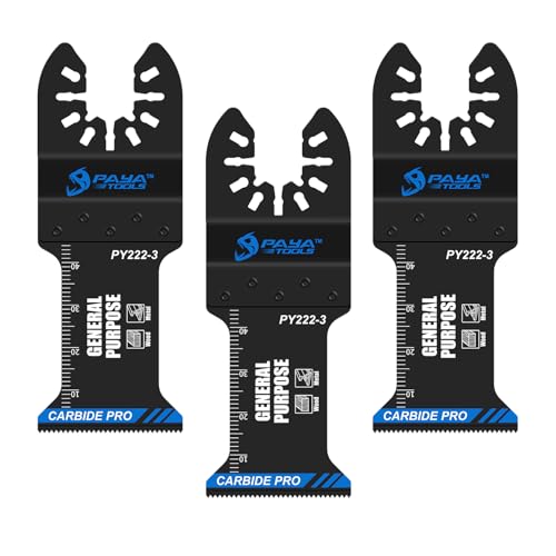 PAYA Multitool Sägeblätter professionelle Oszillierende Klingen Hartmetall Sägeblatter für schwere Metalle Nägel Aluminium Rohre Holz Kupfer und andere harte Materialien, 3tlg PY222-3 PAYA Multitool Sägeblätter professionelle Oszillierende Klingen Hartmetall Sägeblatter für schwere Metalle Nägel Aluminium Rohre Holz Kupfer und andere harte Materialien, 3tlg PY222-3 von PAYA TOOLS