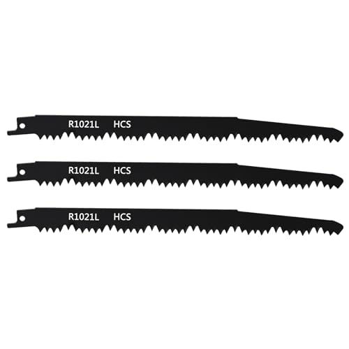 PAYA Säbelsägeblätter Sägeblatt Holz 3 Stk. Stichsägeblätter Set E-cut Zubehör aus HCS zum Schneiden von grobes Holz, nagelfrei Grünholzschnitt Brennholz R1021L von PAYA TOOLS