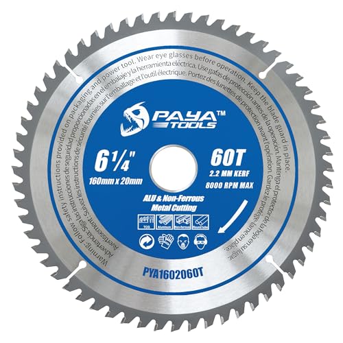 PAYA TCT Kreissägeblatt Metallkreissägeblatt Ø 160 mm x 20 mm 60 Zähne - HSS-Kreissägeblatt Aluminium-Kreissägeblatt für präzise Schnitte in Alublechen, Profilen und Verbundmaterialien PYA1602060T von PAYA TOOLS