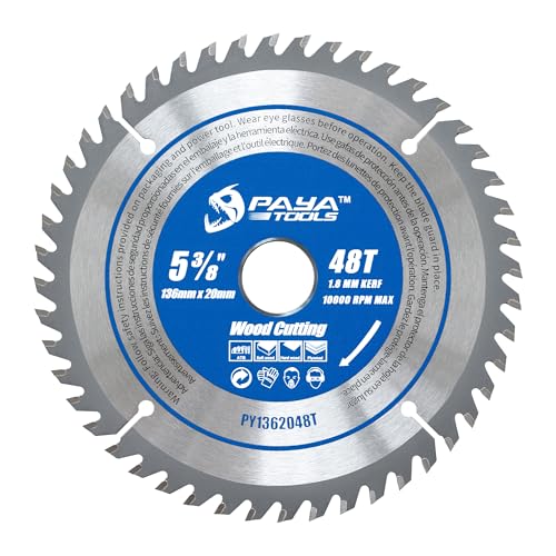 PAYA TCT Kreissägeblatt Ø 136 mm x 20 mm 48 Zähne Kreissäge Zubehör Sägen Heimwerken Schneiden Brennholz Für Paletten, Holz etc. PY1362048T von PAYA TOOLS