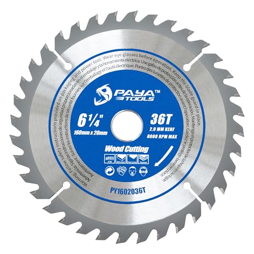 PAYA TCT Kreissägeblatt Ø 160 mm x 20 mm 36 Zähne Kreissäge Zubehör Sägen Heimwerken Schneiden Brennholz Für Paletten, Holz etc. PY1602036T von PAYA TOOLS