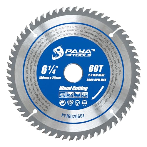 PAYA TCT Kreissägeblatt Ø 160 mm x 20 mm 60 Zähne Kreissäge Zubehör Sägen Heimwerken Schneiden Brennholz Für Paletten, Holz etc. PY1602060T von PAYA TOOLS