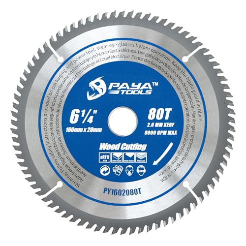 PAYA TCT Kreissägeblatt Ø 160 mm x 20 mm 80 Zähne Kreissäge Zubehör Sägen Heimwerken Schneiden Brennholz Für Paletten, Holz etc. PY1602080T von PAYA TOOLS