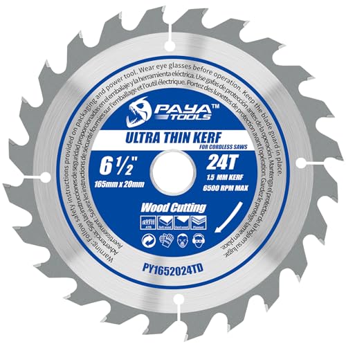 PAYA TCT Kreissägeblatt Ø 165 mm x 20 mm 24 Zähne Ultradünner Schnitt Kreissäge Zubehör Sägen Heimwerken Schneiden Brennholz Für Paletten, Holz mit Nägeln etc. PY1652024TD PAYA TCT Kreissägeblatt Ø 165 mm x 20 mm 24 Zähne Ultradünner Schnitt Kreissäge Zubehör Sägen Heimwerken Schneiden Brennholz Für Paletten, Holz mit Nägeln etc. PY1652024TD von PAYA TOOLS