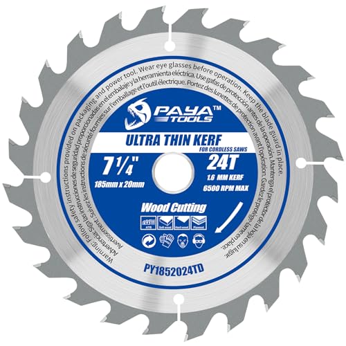 PAYA TCT Kreissägeblatt Ø 185 mm x 20 mm 24 Zähne Ultradünner Schnitt Kreissäge Zubehör Sägen Heimwerken Schneiden Brennholz Für Paletten, Holz mit Nägeln etc. PY1852024TD PAYA TCT Kreissägeblatt Ø 185 mm x 20 mm 24 Zähne Ultradünner Schnitt Kreissäge Zubehör Sägen Heimwerken Schneiden Brennholz Für Paletten, Holz mit Nägeln etc. PY1852024TD von PAYA TOOLS