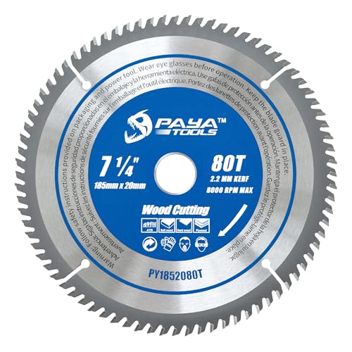 PAYA TCT Kreissägeblatt Ø 185 mm x 20 mm 80 Zähne Kreissäge Zubehör Sägen Heimwerken Schneiden Brennholz Für Paletten, Holz etc. PY1852080T von PAYA TOOLS