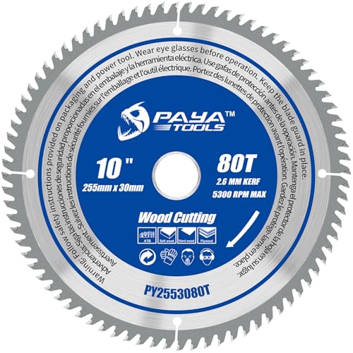 PAYA TCT Kreissägeblatt Ø 255 mm x 30 mm 80 Zähne Kreissäge Zubehör Sägen Heimwerken Schneiden Brennholz Für Paletten, Holz mit Nägeln etc. PY2553080T PAYA TCT Kreissägeblatt Ø 255 mm x 30 mm 80 Zähne Kreissäge Zubehör Sägen Heimwerken Schneiden Brennholz Für Paletten, Holz mit Nägeln etc. PY2553080T von PAYA TOOLS