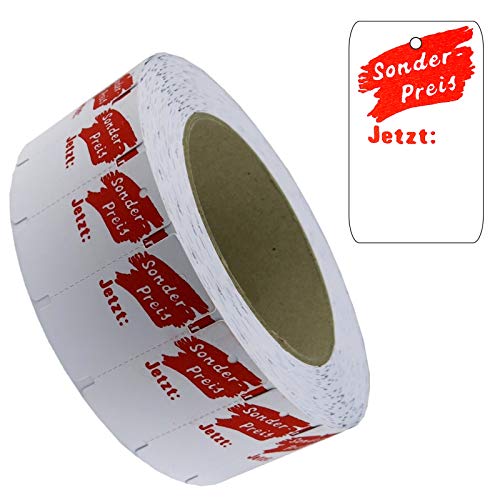 1.000 Kartonetiketten auf Rolle 30x58mm mit rotem Aufdruck 'Sonderpreis Jetzt' | PB-Onlinehandel von PB-Onlinehandel