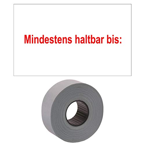 1.100 Etiketten rechteckig 26x16mm weiß "Mindestens haltbar bis" permanent (1 Rolle) | PB-Onlinehandel von PB-Onlinehandel