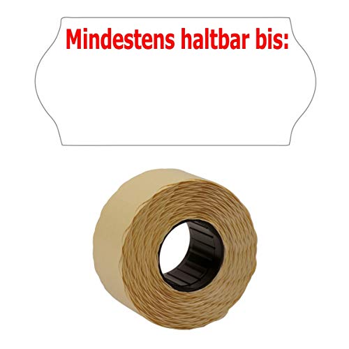 1.500 Etiketten 26x12mm weiß "Mindestens haltbar bis" permanent (1 Rolle), MHD Haltbarkeit Datum Etiketten, für Preisauszeichner | PB-Onlinehandel von PB-Onlinehandel