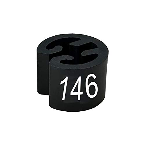 50 Größenreiter MINI Ø13mm für Kleiderbügel schwarz, Druck weiß - Aufdrucke wählbar (146) von PB-Onlinehandel