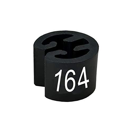 50 Größenreiter MINI Ø13mm für Kleiderbügel schwarz, Druck weiß - Aufdrucke wählbar (164) von PB-Onlinehandel