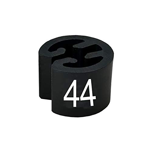 50 Größenreiter MINI Ø13mm für Kleiderbügel schwarz, Druck weiß - Aufdrucke wählbar (44) von PB-Onlinehandel