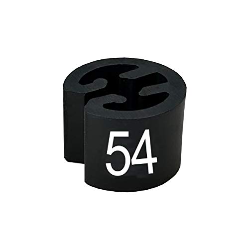 50 Größenreiter MINI Ø13mm für Kleiderbügel schwarz, Druck weiß - Aufdrucke wählbar (54) von PB-Onlinehandel