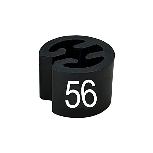 50 Größenreiter MINI Ø13mm für Kleiderbügel schwarz, Druck weiß - Aufdrucke wählbar (56) von PB-Onlinehandel
