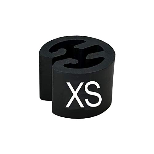 50 Größenreiter MINI Ø13mm für Kleiderbügel schwarz, Druck weiß - Aufdrucke wählbar (XS) von PB-Onlinehandel