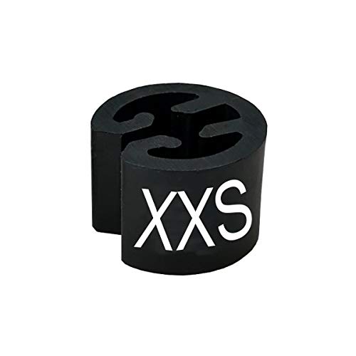 50 Größenreiter MINI Ø13mm für Kleiderbügel schwarz, Druck weiß - Aufdrucke wählbar (XXS) von PB-Onlinehandel