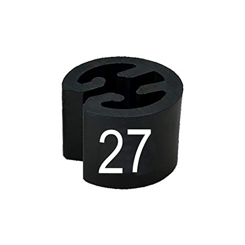 Größenreiter MINI Ø13mm für Kleiderbügel schwarz, Druck weiß - Aufdrucke wählbar (27) von PB-Onlinehandel