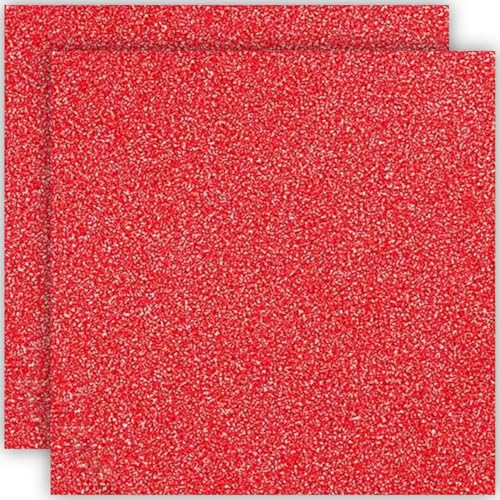 PB TECH Glitzer-Kartonpapier, 30 x 30 cm, 10 Blatt, 250 g/m², Premium-Karton, gemischte Farben, glänzender Karton für Bastelarbeiten, Scrapbooking, Kartenherstellung und Dekorationen (rot) von PB TECH