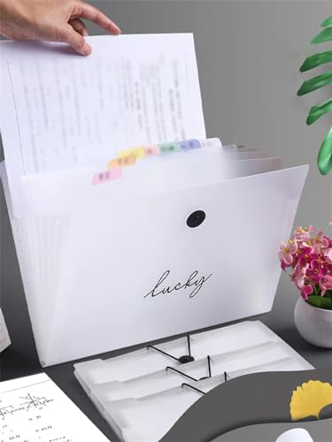 Ordner-Organisator, Expanding File Folder, 8 Hüllen A4 Weiß 32,5x25,5cm von PBDEIOEOE