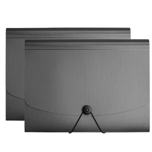 Ordner-Organisator, Expanding File Folder, Dokumentenhalter mit 13 Taschen, A4, mehrfarbig, 2 Stück(Grey) von PBDEIOEOE