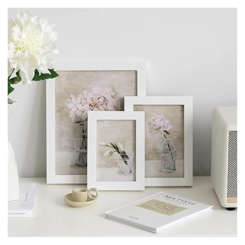 PBDEIOEOE Bilderrahmen, 1pc Holz Foto Rahmen Multicolor Mehrere Größen Wand Hängen(White,13X18cm 5X7in) von PBDEIOEOE