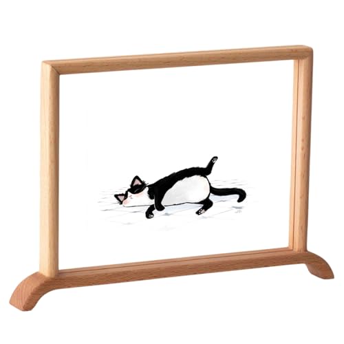 PBDEIOEOE Bilderrahmen, Doppelseitiger transparenter Bilderrahmen aus Acryl und Holz - 6/7/8 Zoll([Base] Wood Color,6 inches [horizontal]) von PBDEIOEOE