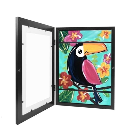 PBDEIOEOE Bilderrahmen, Holz A4 Kunst Rahmen Veränderbar Display Kinder Home Office Multicolor Mehrere Größen(Black 1pc Frame) von PBDEIOEOE