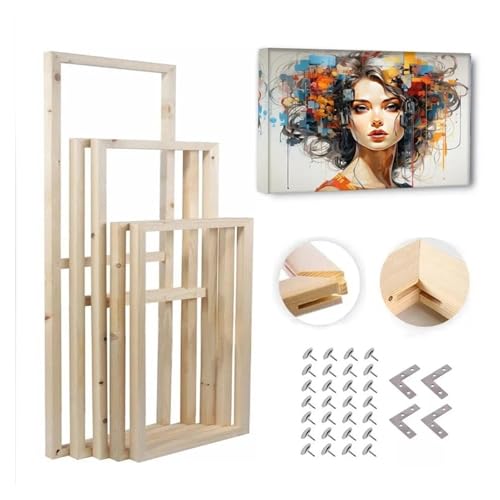 PBDEIOEOE Bilderrahmen, Holz DIY Foto Rahmen Leinwand Malerei Keilrahmen Poster Wand Kunst Mehrere Größen(Width 120cm(60cmx2),Height 30cm) von PBDEIOEOE