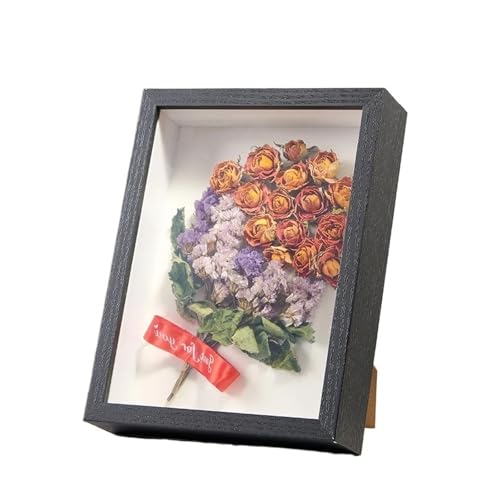 PBDEIOEOE Bilderrahmen, Schattenbox aus Holz, Bilderrahmen, Probenhalter, 5 cm Tiefe, Mehrfarbig, mehrere Größen, 2 Stück(Black,7inch(17.8x17.8x5cm)) von PBDEIOEOE