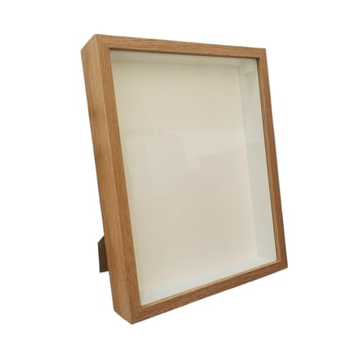 PBDEIOEOE Bilderrahmen, Shadow Box Frame 3cm Tiefe Holz Fotorahmen Mehrere Größen 6-10 Zoll Multicolor(Wood Color Frame,20.3x20.3 8inch) von PBDEIOEOE