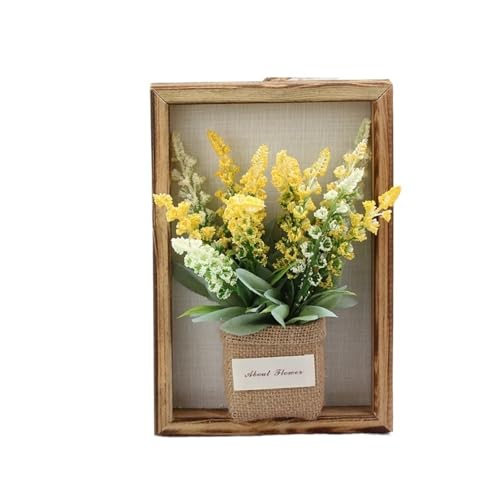 PBDEIOEOE Bilderrahmen, Simulierte Blume Foto Rahmen Holz Kunststoff 15,5x7,5 x23cm Multicolor Wand Hängen Bilderrahmen(3) von PBDEIOEOE
