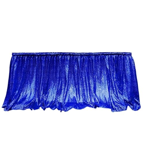PBDEIOEOE Plissee-Tischrock 14ft rote Pailletten Rechteck quadratisch rund Glitter Tischdecke for Hochzeit Party Abendessen Weihnachtsdekoration(Blue,70x426cm) von PBDEIOEOE