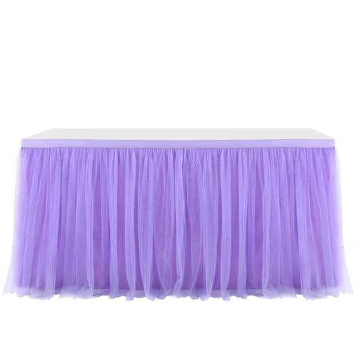 PBDEIOEOE Plissee-Tischrock Geburtstag Tulleing Hochzeitsfeier Tutu Tüll Hochzeitsfeier Home Decor(Purple,6FT 1.83x0.77m) von PBDEIOEOE