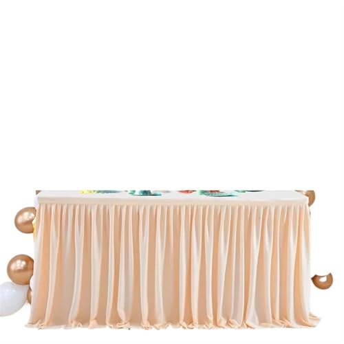 PBDEIOEOE Plissee-Tischrock Geburtstagsfeier Hochzeit Hotel Konferenz Party Dekoration(Champagne,6ft 183cmLx78cmH) von PBDEIOEOE