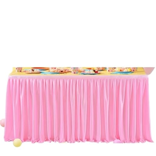 PBDEIOEOE Plissee-Tischrock Geburtstagsfeier Hochzeit Hotel Konferenz Party Dekoration(Pink,9ft 275cmLx78cmH) von PBDEIOEOE