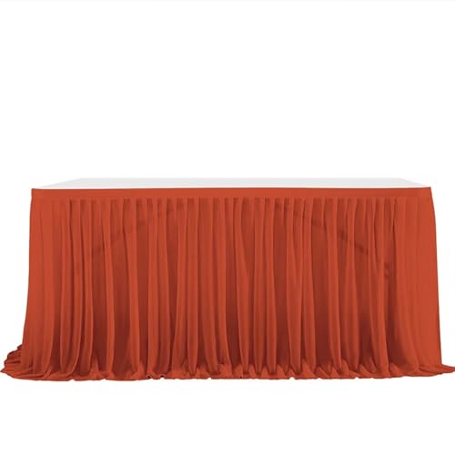PBDEIOEOE Plissee-Tischrock Glitter Perle Chiffon Esszimmer for Hochzeit Party Dessert Bankett Tisch Dekor(Caramel,77x183cm 6FT) von PBDEIOEOE